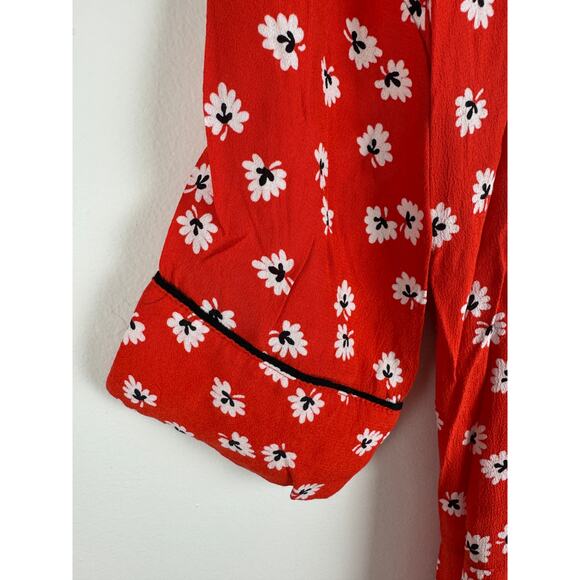 Ganni Silvery Crepe Floral Wrap Dress Size 38 - Picture 5 of 9